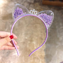 Party Transparent Hair Accessories Crown Cat Ear Head Band Cartoon Hair Band