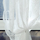 Door Window Sheer Curtain Drape Panel Leaf Voile Tulle Scarfs White