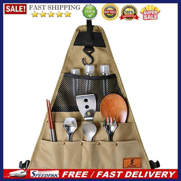 SUNDICK Outdoor Camp Picnic Tableware Storage Bag Barbecue Cutlery Hanging Ba