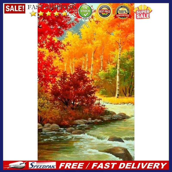 Autumn Maple Forest Oil Paint By Numbers Kits DIY Craft Coloring Home Drawing