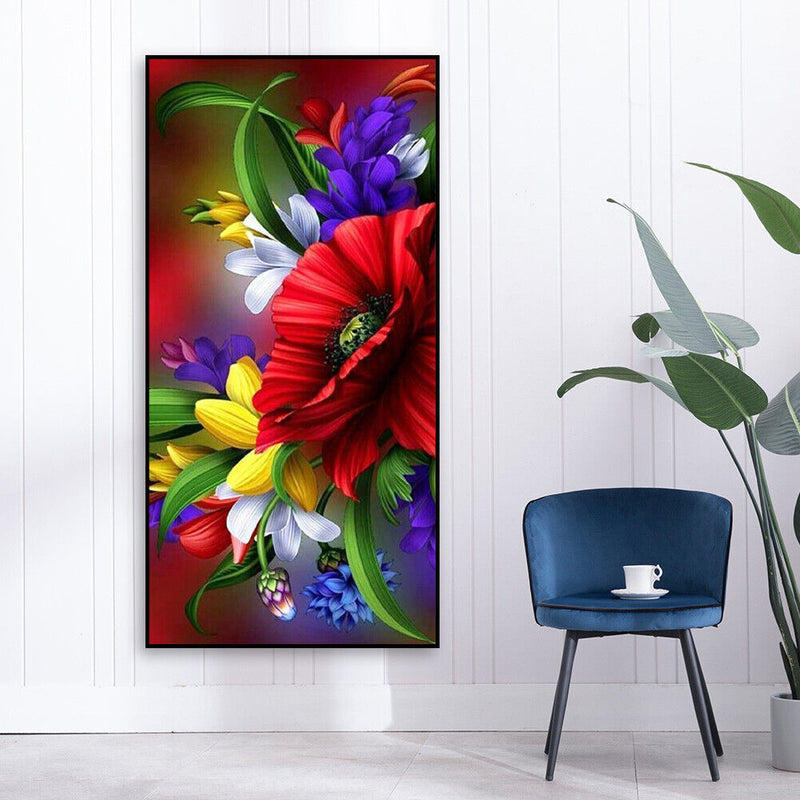 5D DIY Diamond Painting Poppy Flower Kits Full Square Drill Wall Decor Craf