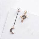 Fashion Korean Stud Earring Asymmetrical Drop Dangle Earrings Star Moon