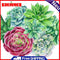 5D DIY Full Round Drill Diamond Painting Succulent Plants Embroidery Needlework