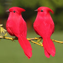 Artificial Foam Feather Parrots Handcraft Imitation Bird Garden Decor (Red)