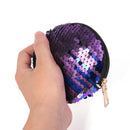 Multi Sequins Coin Wallet Women Change Purse Girl Round Clutch Bags (Purple
