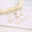Fashion Hollow Diamond Moon Heart Leaf Ladies Ring Wedding Party Jewelry Gift