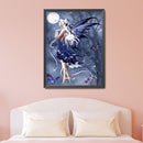 DIY Blue Butterfly Fairy Full Round Drill Kit 5D Mosaic Diamond Painting Craft