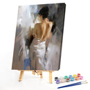 Hand Painted Oil Paint by Numbers DIY Beauty Back Drawing Wall Decoration Gift