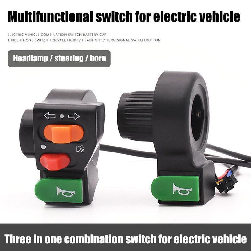 Electric Bicycle Ebike Turning Lamp Headlight Horn Switch Button Black