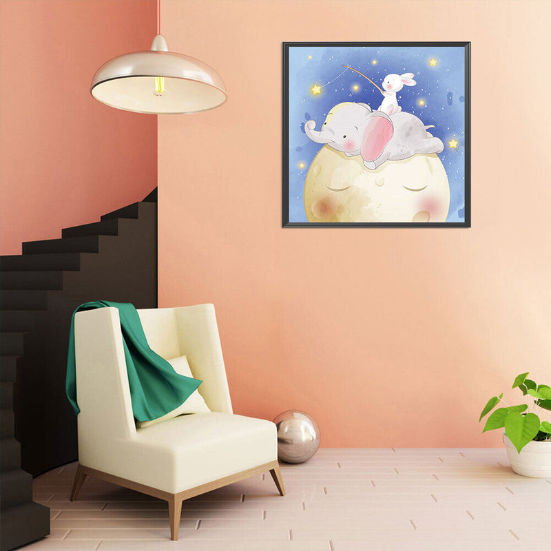 5D DIY Diamond Painting Baby Elephant Full Round Drill Mosaic Art Picture Decor