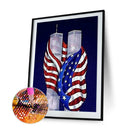 5D DIY Diamond Painting Flag Twin Tower Full Drill Rhinestone Mosaic Art Picture