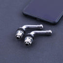 4pcs 90 Degrees Angle Bolt In Tubeless Chrome Plated Metal Tire Valve Stems