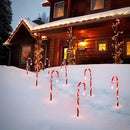 Solar Candy Cane Lights Waterproof Xmas Pathway Marker Lights with Stars