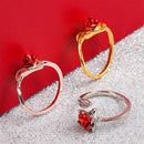 Finger Wear Opening Thimble Crochet Loop Sewing Knitting Ring Rose Flower Shape