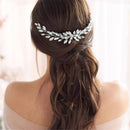 Clips Hair Combs Flower Hair Pin Bridal Hair Ornaments Leaf Crystal Tiara