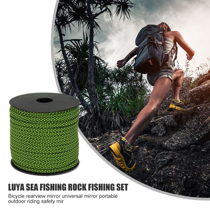 164ft 7-Strand Paracord Parachute Cord Tent Rope for Hiking Camping (Green)