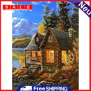 Diamond Painting River House Full Round Drill Picture of Rhinestone DIY Drawing