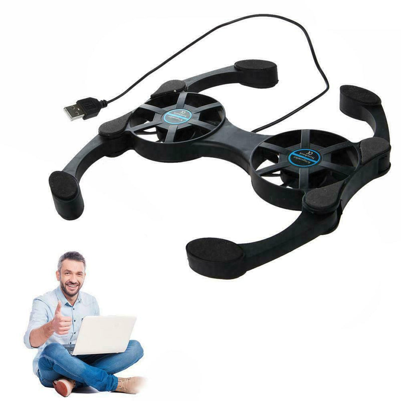 2 Fans USB Cooler Cooling Pad Stand Radiator For 7''-15'' Notebook Laptop W1M7