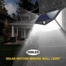 2pcs 208LED Solar Power PIR Motion Sensor Wall Light Outdoor Garden Lamp Newly