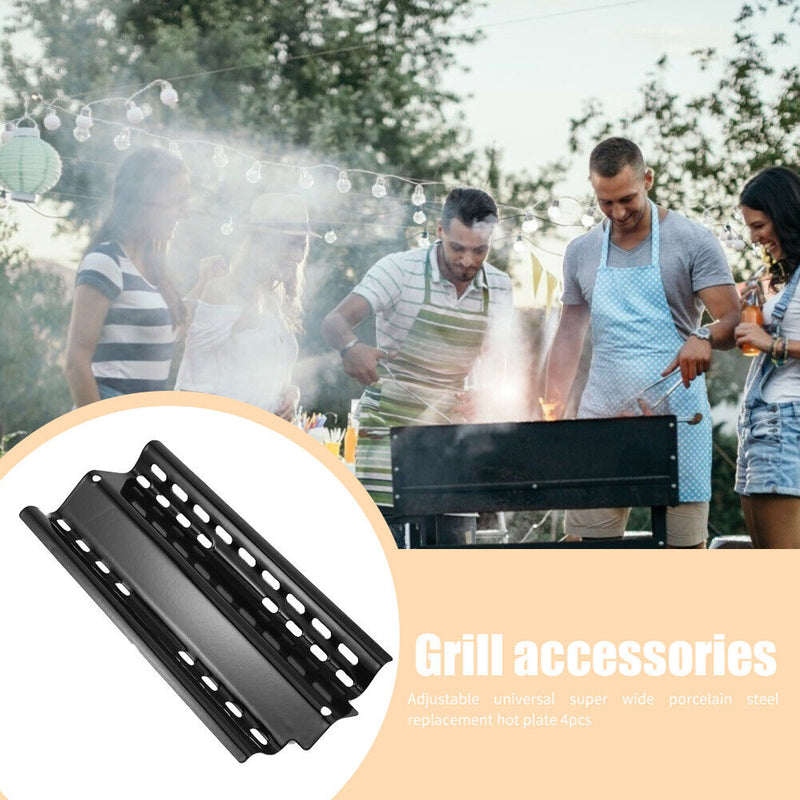 4pcs Adjustable Grill Heat Plate Shield Tent Kits BBQ Grill Replacement Parts