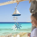 Ocean Wooden Hanging Ornaments Ship Fish Oceanic Series Craft Pendant (B) Newly