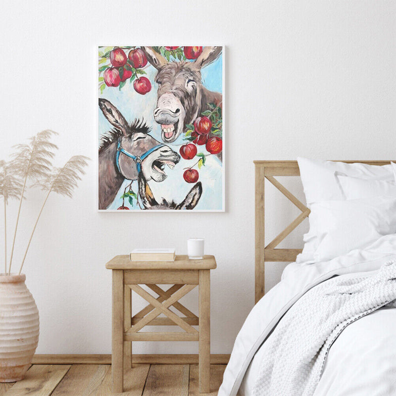 5D Two Donkey Mosaic Diamond Painting Drawing Full Round Drill DIY Art Handcraft