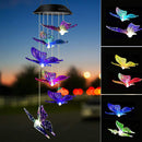 LED Solar Wind Chime Butterfly Light Color Changing IP65 Hanging Lamp (C)