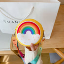 Cute Silicone Donut Round Crossbody Bag Kids Rainbow Mini Handbags (Yellow)