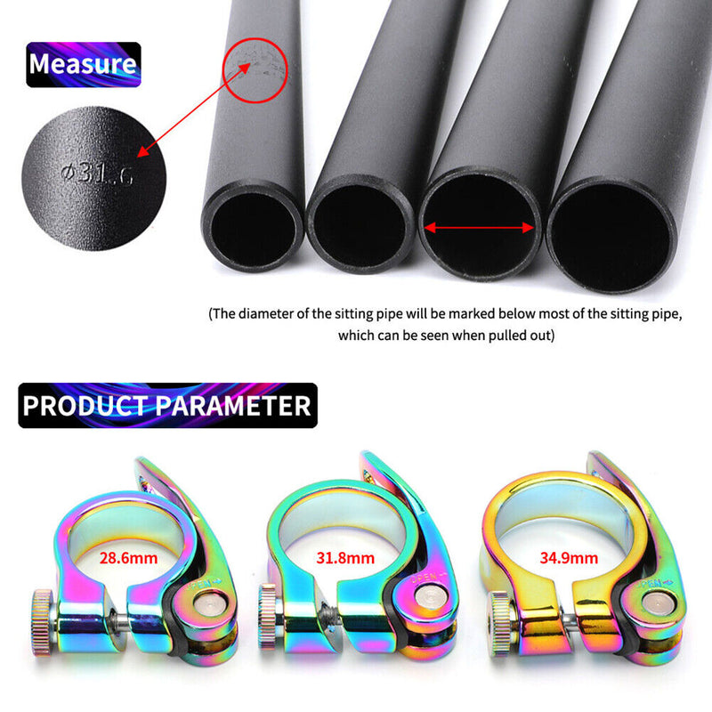 OUO MTB Bicycle Seat Clamp Aluminium Quick Release Seatpost Clip (31.8mm) Newly