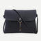 Simple Pure Color Deer Pendant Shoulder Handbag Women Crossbody Bag (Black)