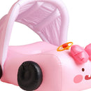 Kids Eco-friendly PVC Swimming Ring with Awning Side Wall Design (Pink)