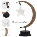 Table Desk Lamp Hemp Rope Star LED Night Light Decor (A Battery Powered) Newly