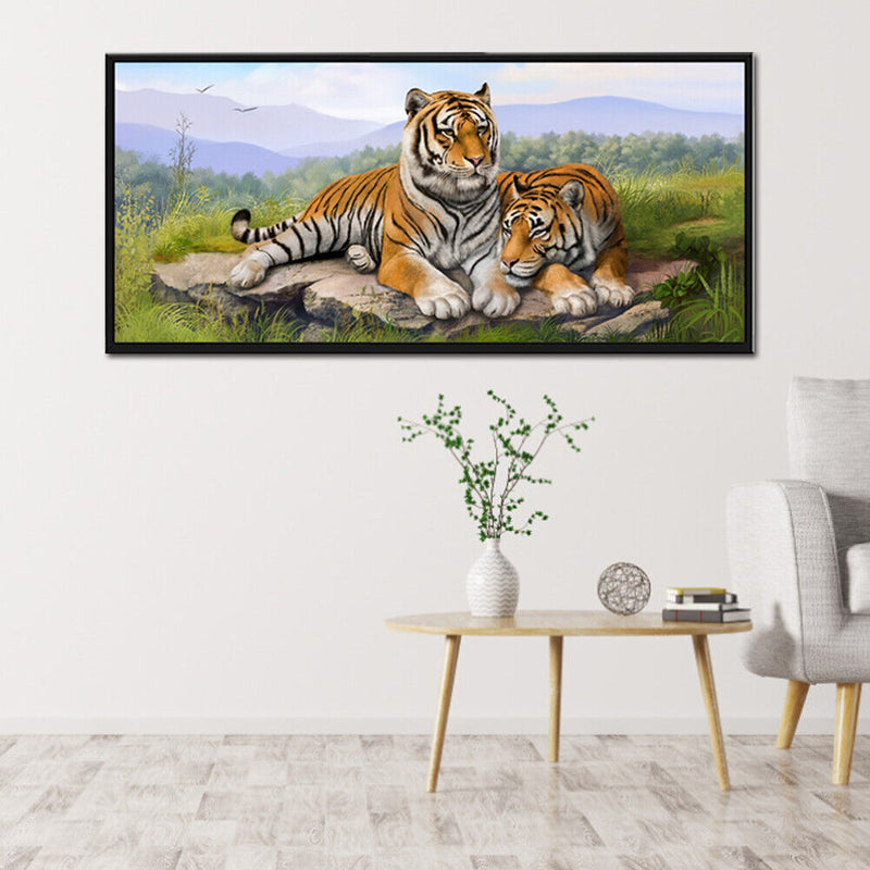 5D DIY Diamond Painting Full Round Drill Tigers Picture of Rhinestone