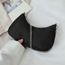 Women Casual Nylon Shoulder Tote Bag Fashion Ladies Street Chain Underarm Pouch