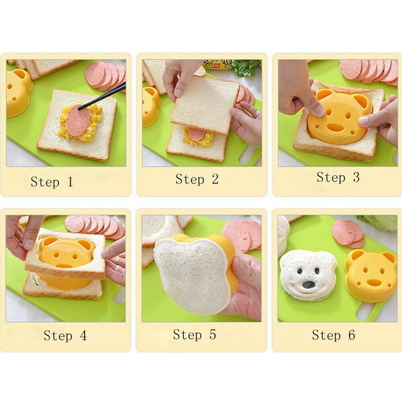 Little Craft DIY Bear Shape Sandwich Maker Cake Cutter Mold Bread Plastic Mould
