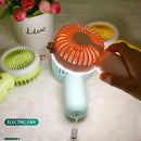 Mini Portable Fan USB Rechargeable Night Light Handheld Fan 3-Speed (Blue)