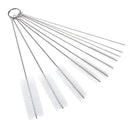 10pcs Nylon Tube Straw Brushes Set Glasses Keyboards Cleaning Brush (White)