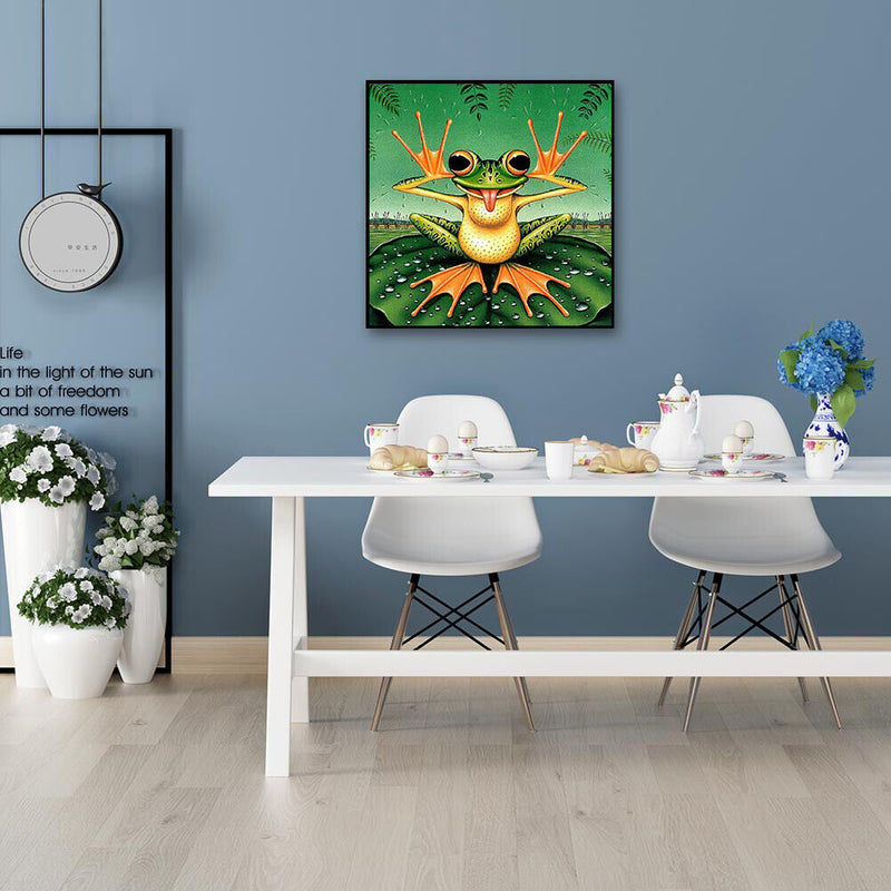 Full Drill Diamond Painting DIY Happy Frog Rhinestone Picture for Wall Decor