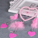 DIY Feathers Peach Heart Crafts Dreamcatcher Handmade Dream Catcher Net