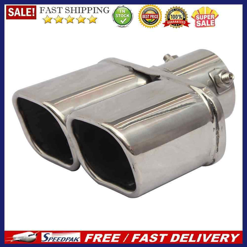 Universal Dual Exhaust Tail Pipe Muffler Tip 2.5 inch Inlet Bolt-on Square