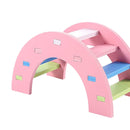 Wooden Hamster Small Animal Climbing Exercise Toys (Rainbow Bridge Pink) Newly
