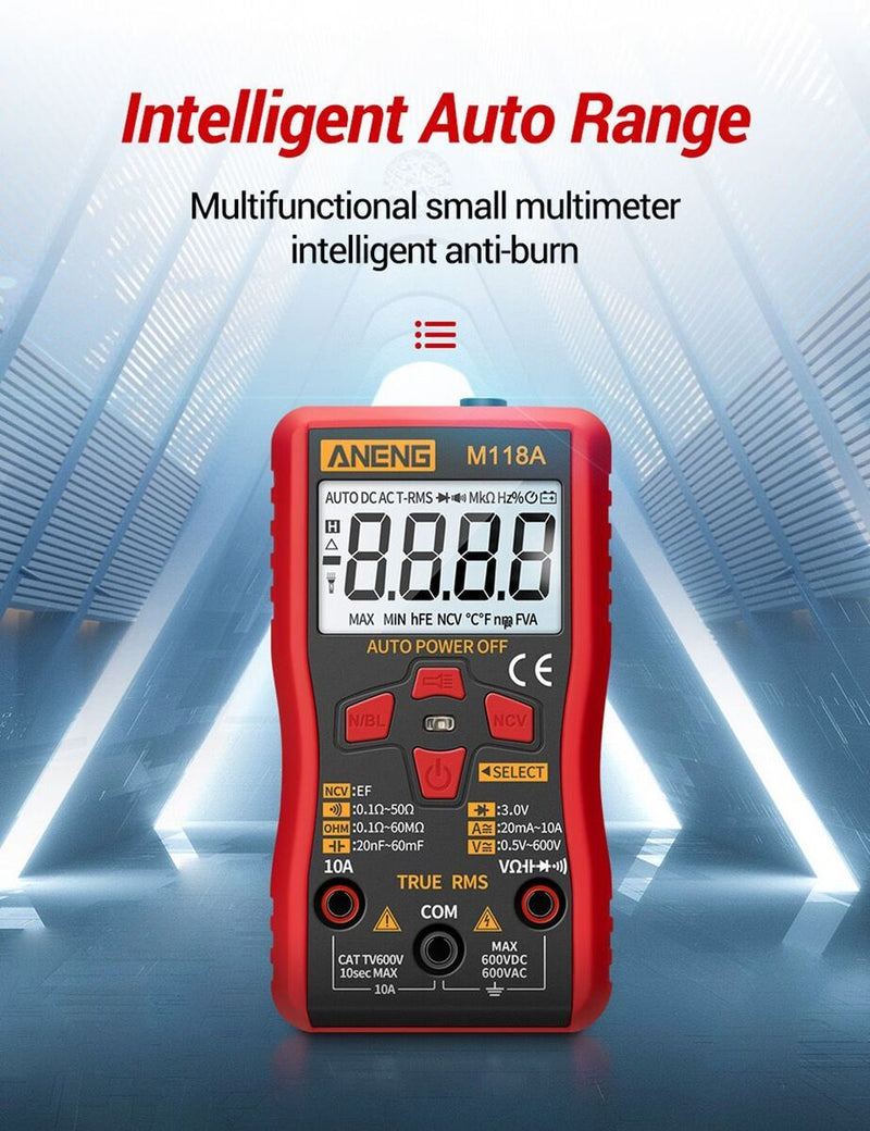 Digital Mini Smart Multimeter Current Voltage Tester True RMS Digital Display
