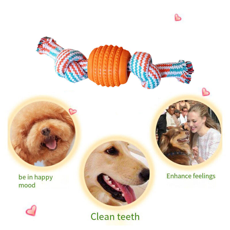 Double Knot Cotton Rope Ball Dog Interactive Bite Resistant Tooth Cleaning Ba