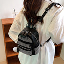 Fashion Rhinestone Backpack Women Crystal PU Small Travel Shoulder School Bags