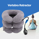 Inflatable Neck Stretcher Support Air Cervical Traction Pillow (Light Grey)