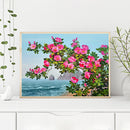 Hand Painted Oil Paint Kill Time Picture Colouring Seaside Camellia Artcrafts