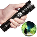 Super Bright USB Rechargeable Powerful Torch LED Super Bright Zoom Flashlight