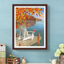 30x40cm 5D DIY Full Round Drill Diamond Painting Autumn Lakeside Home Art D