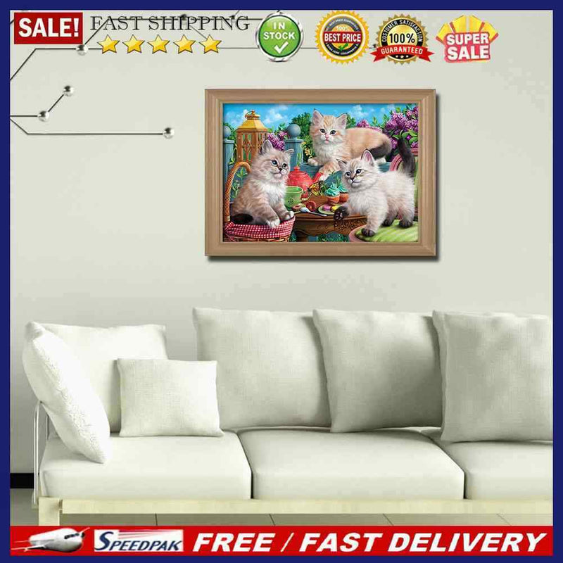 Playing Kitten 5D DIY Diamond Painting Kits Full Square Drill Wall Decor Crafts