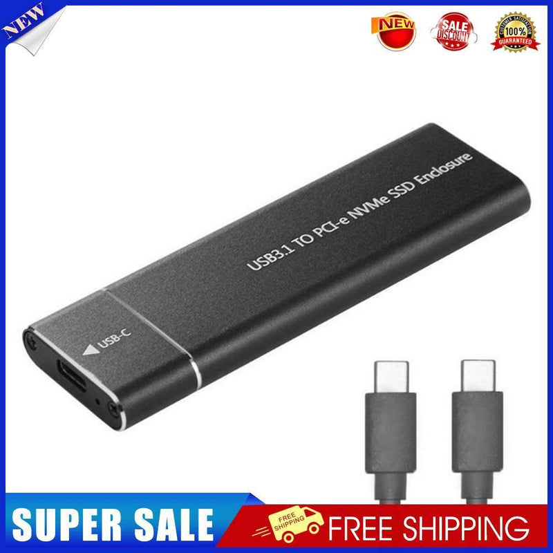 USB Type-C M.2 NVMe SSD Enclosure M-Key PCI-E Case (Black USB-C to USB-C)